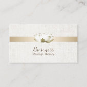 Carte De Visite Massage Thérapie Élégant Lotus Fleurs Spa Salon (Devant)