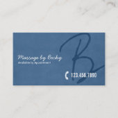Carte De Visite Massage Thérapie Élégant Script Navy Blue (Devant)