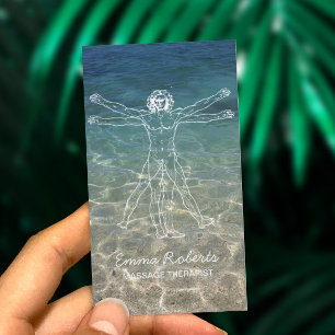 Carte De Visite Massage Thérapie Élégant Spa de la mer de guérison