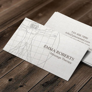 Carte De Visite Massage Thérapie Élégante Linge Professionnel