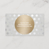Carte De Visite Massage Thérapie Gold Cercle Dots d'argent moderne (Dos)