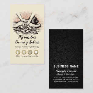 Carte De Visite Massage Thérapie Guérison Mains Énergie Spa Bien-ê