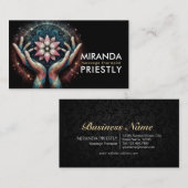 Carte De Visite Massage Thérapie Guérison Mains Énergie Spa Bien-ê (Devant / Derrière)