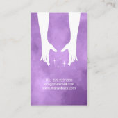 Carte De Visite Massage Thérapie Guérison Mains Spa Élégant Violet (Dos)