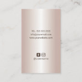 Carte De Visite Massage Thérapie Guérison Mains Spa Rose Or (Dos)