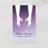 Carte De Visite Massage Thérapie Healing Hands Spa Purple Ombre (Devant)