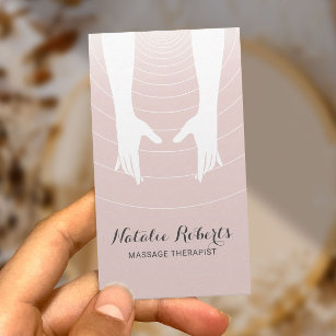 Carte De Visite Massage Thérapie Healing Hands Spa Rose