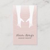 Carte De Visite Massage Thérapie Healing Hands Spa Rose (Devant)