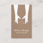 Carte De Visite Massage Thérapie Healing Hands Spa Rustique Kraft (Devant)
