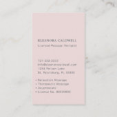 Carte De Visite Massage Thérapie Lotus Logo rose pâle (Dos)