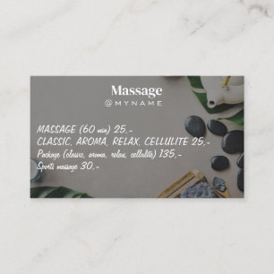Carte De Visite Massage Thérapie Mains de guérison Spa de santé bo