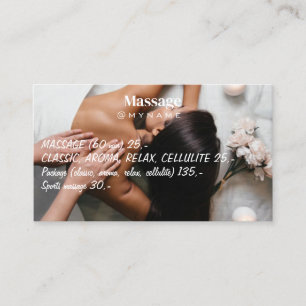 Carte De Visite Massage Thérapie Mains de guérison Spa de santé bo