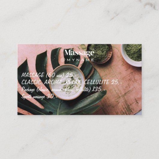 Carte De Visite Massage Thérapie Mains de guérison Spa de santé bo (Devant)