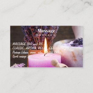 Carte De Visite Massage Thérapie Mains de guérison Spa de santé bo