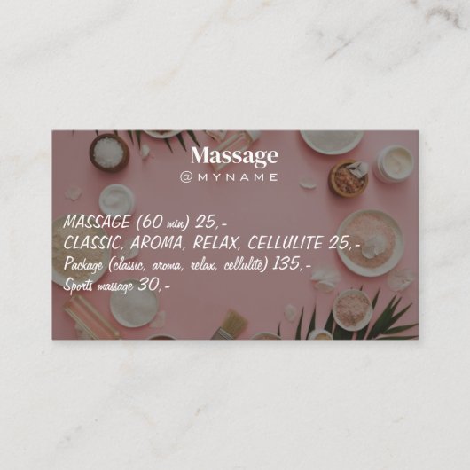 Carte De Visite Massage Thérapie Mains de guérison Spa de santé bo (Devant)