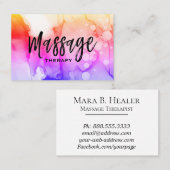Carte De Visite ** Massage Thérapie Massage Aquarelle (Devant / Derrière)