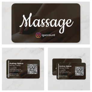 Carte De Visite Massage Thérapie Modèles Design holistique Massage
