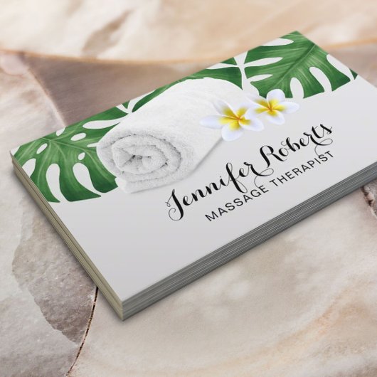 Carte De Visite Massage Thérapie Nature tropicale Salon & Spa