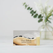 Carte De Visite Massage Thérapie Pierres Chaudes Beauté Spa Salon (Debout devant)