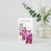 Carte De Visite Massage Thérapie Rose Essential Huile Aromathérapi (Debout devant)