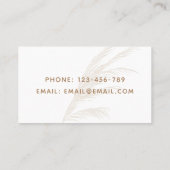 Carte De Visite Massage Thérapie Script moderne Boho Texture papie (Dos)