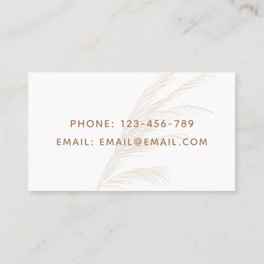 Carte De Visite Massage Thérapie Script moderne Boho Texture papie (Dos)