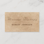 Carte De Visite Massage Thérapie Script moderne Boho Texture papie (Devant)