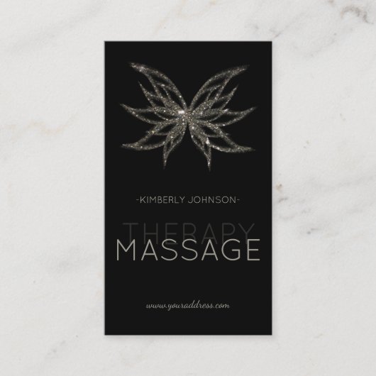 Carte De Visite Massage Thérapie Shimmerger Flower Blossom Card (Devant)