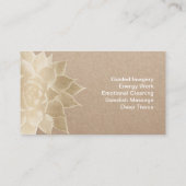 Carte De Visite Massage Thérapie Spa Or Floral Rustique Kraft (Dos)