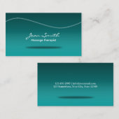 Carte De Visite Massage Thérapie Style Turquoise (Devant / Derrière)