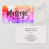 Carte De Visite *~* Massage Thérapie Thérapie Aquarelle (Devant / Derrière)
