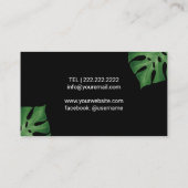 Carte De Visite Massage Thérapie Tropical Feuille Salon & Spa (Dos)