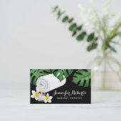 Carte De Visite Massage Thérapie Tropical Feuille Salon & Spa (Debout devant)