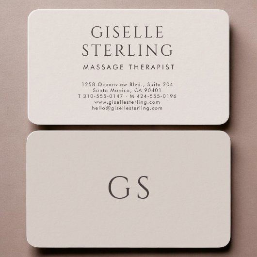 Carte De Visite Massage Therapist