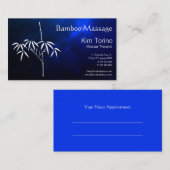 Carte De Visite Massage Therapist Bamboo Dark Clouds Appointment (Devant / Derrière)