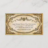 Carte De Visite Massage Therapist - Elégant Vintage Antique (Dos)