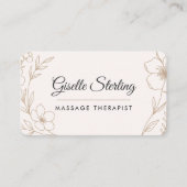 Carte De Visite Massage Therapist Floral (Devant)