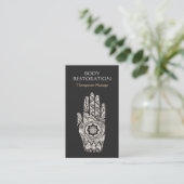 Carte De Visite Massage Therapist Henna Lotus Tattoo Hand 4 (Debout devant)