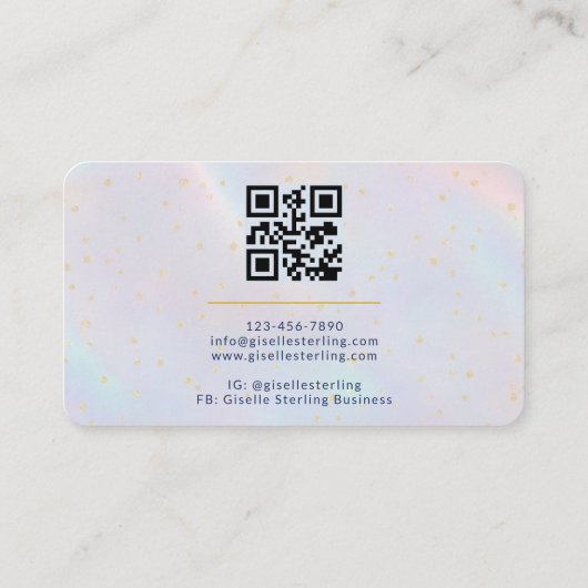 Carte De Visite Massage Therapist Holographic QR Code (Dos)