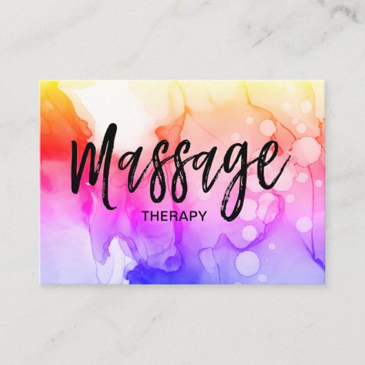 Carte De Visite *~* Massage Therapist Logo Massage Therapy Code QR (Devant)