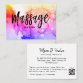 Carte De Visite *~* Massage Therapist Logo Massage Therapy Code QR (Devant / Derrière)