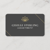 Carte De Visite Massage Therapist Lotus Modern Professional (Devant)