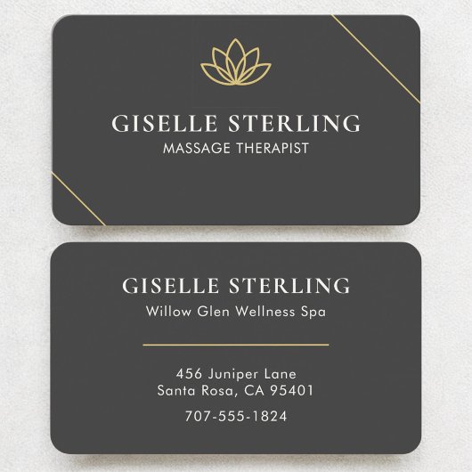 Carte De Visite Massage Therapist Lotus Modern Professional
