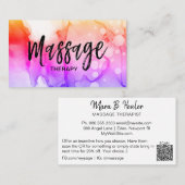 Carte De Visite *~* Massage Therapist Massage Therapy Logo Code QR (Devant / Derrière)