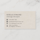 Carte De Visite Massage Therapist Monogram Metallic Rose Gold (Dos)