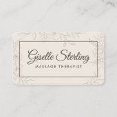 Carte De Visite Massage Therapist Neutral Floral (Devant)