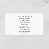 Carte De Visite ** Massage Therapist - Parties scintillant de mass (Dos)