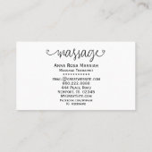 Carte De Visite ** Massage Therapist Parties scintillant des coeur (Dos)