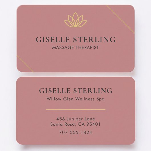 Carte De Visite Massage Therapist Pink Professional