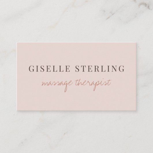 Carte De Visite Massage Therapist QR Code Blush Pink  (Devant)